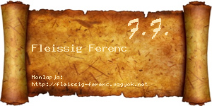 Fleissig Ferenc névjegykártya